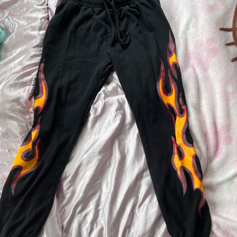 Flame sweat pants forever 21